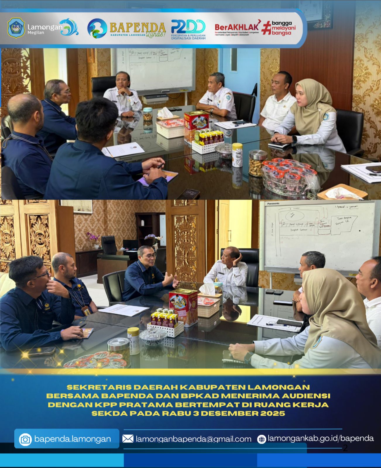Foto: AUDIENSI BERSAMA KPP PRATAMA DI RUANG KERJA SEKEKRETARIS DAERAH