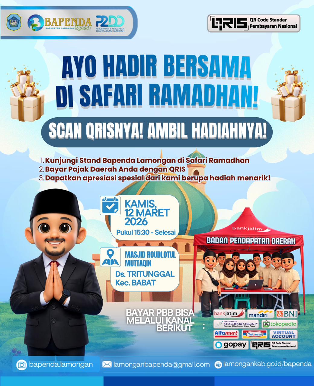 Foto: Kunjungi stand Bapenda Kabupaten Lamongan dan manfaatkan layanan pembayaran pajak daerah yang praktis pada Safari Ramadhan !