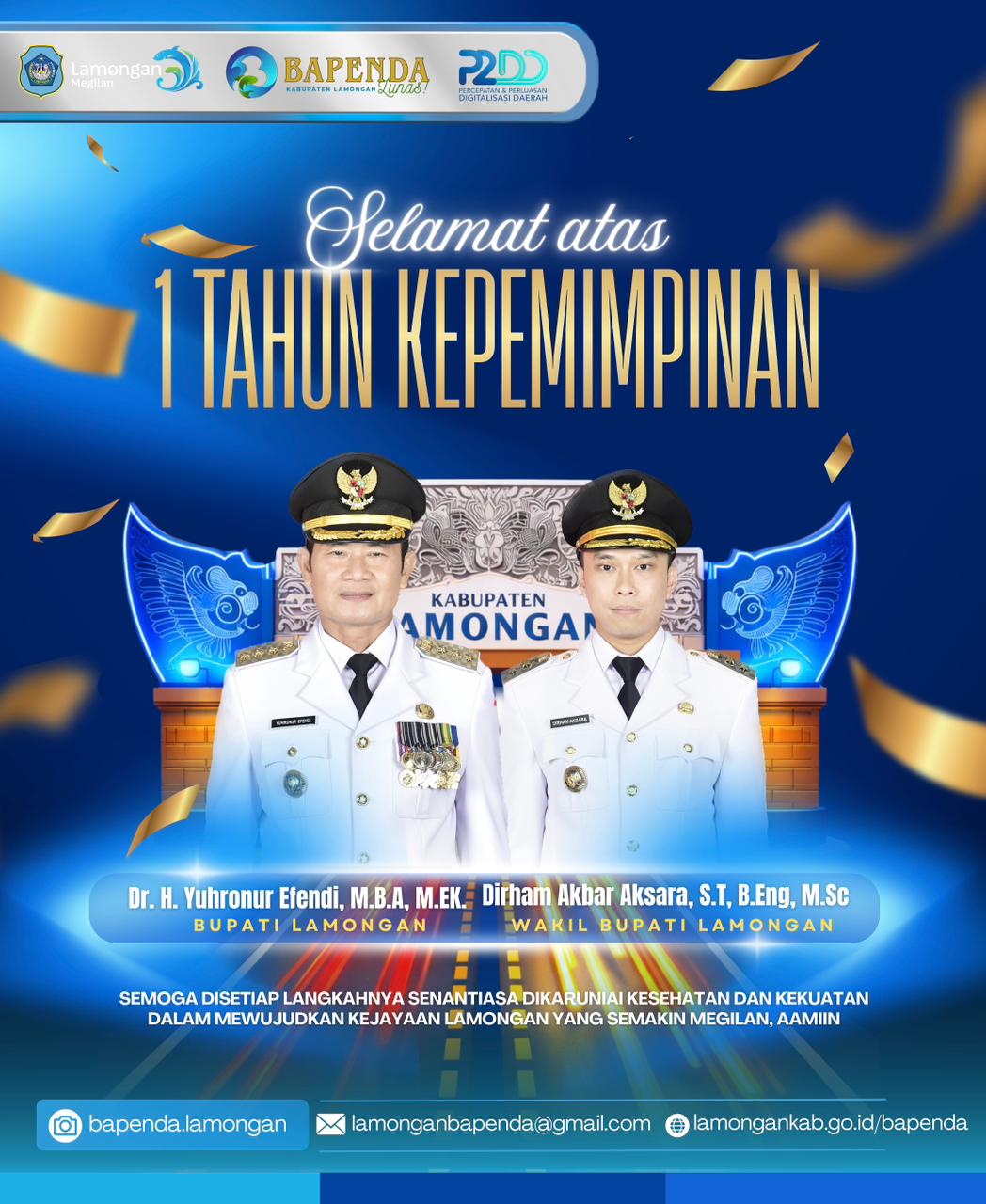 Foto: SELAMAT ATAS 1 TAHUN KEPEMIMPINAN BAPAK BUPATI YUHRONUR EFFENDI DAN BAPAK WAKIL BUPATI DIRHAM