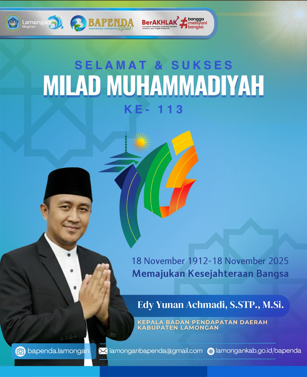 SELAMAT MILAD MUHAMMADIYAH KE-113!