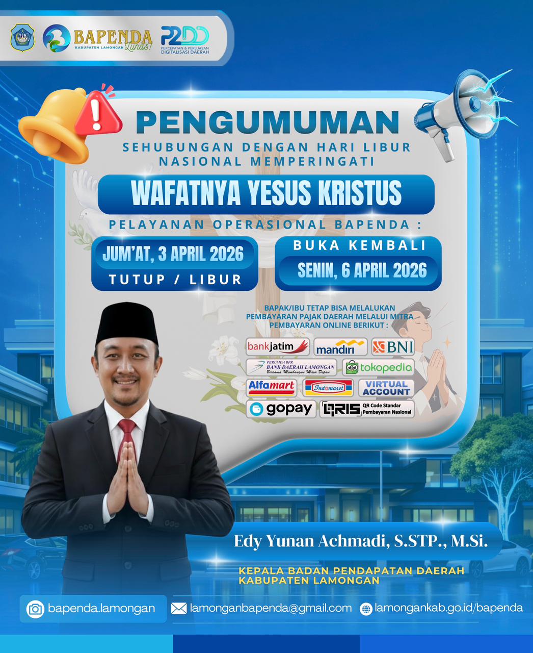 Foto: BERITA PELAYANAN : SEHUBUNGAN DENGAN HASI LIBUR NASIONAL MEMPERINGATI WAFAT YESUS KRISTUS