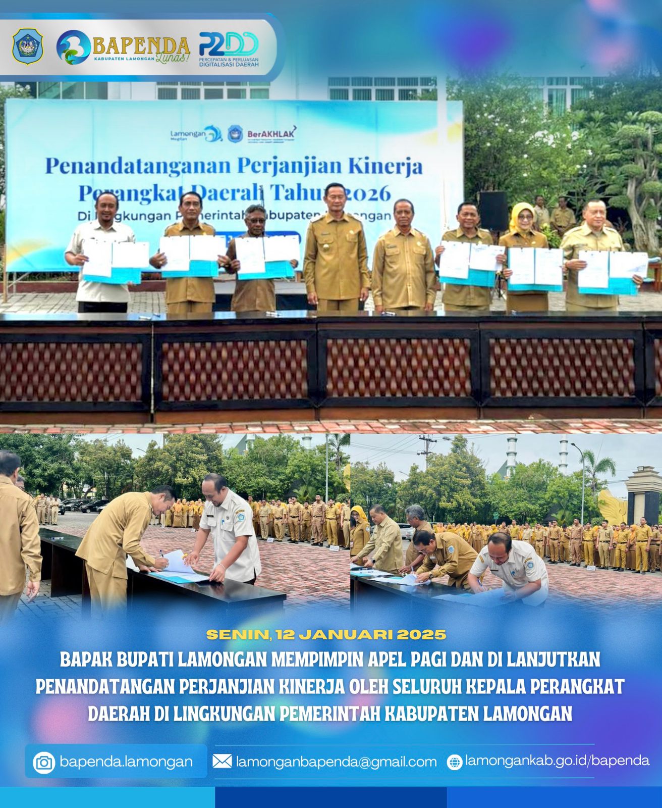 Foto: PENANDATANGANAN PAKTA INTEGRITAS KEPALA BADAN PENDAPATAN DAERAH DENGAN BUPATI LAMONGAN