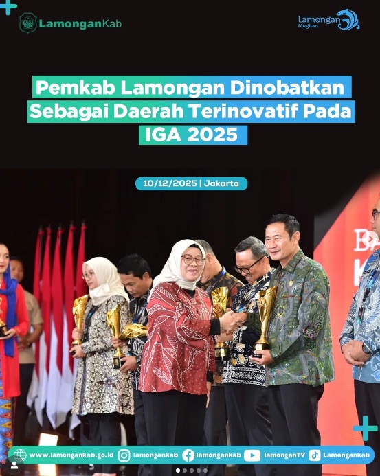 Foto: Kabupaten Lamongan dinobatkan sebagai daerah terinovatif pada Innovative Government Award (IGA) tahun 2025