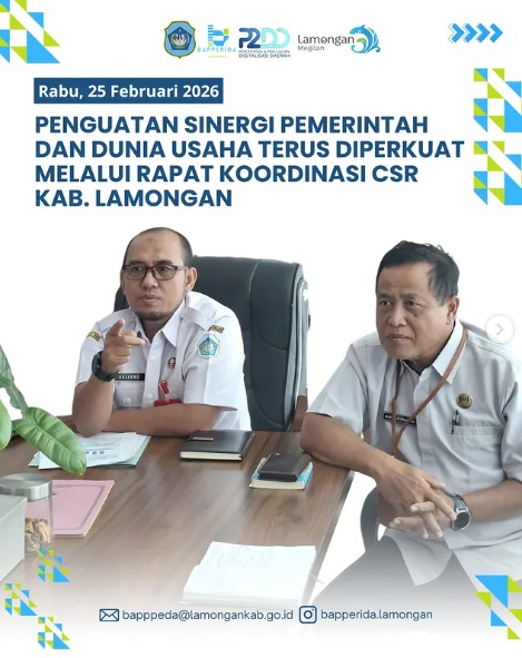 Foto: Penguatan sinergi pemerintah dan dunia usaha terus diperkuat melalui Rapat Koordinasi Corporate Social Responsibility (CSR) Kabupaten Lamongan
