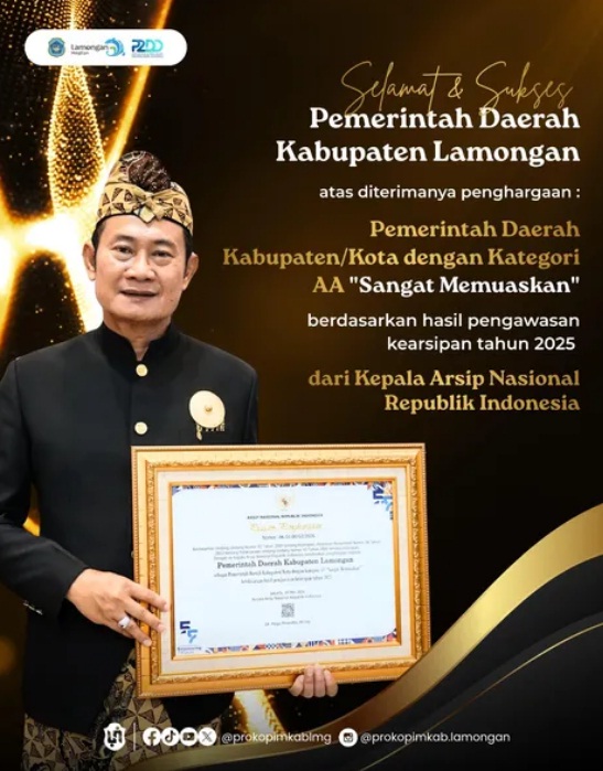 Foto: Penghargaan Kearsipan tahun 2025 dari Kepala Arsip Nasional Republik Indonesia