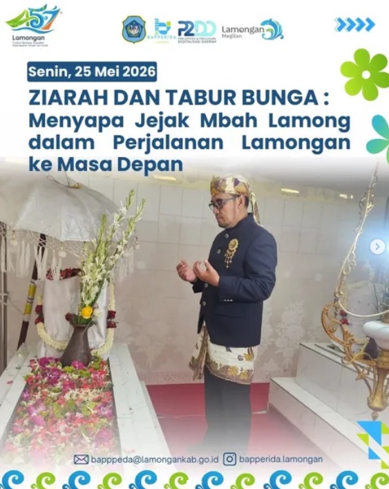 Foto: Kepala Bapperida Kabupaten Lamongan turut mendampingi Bupati Lamongan Menyambut Hari Jadi Lamongan (HJL) ke-457