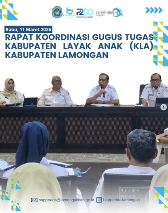 Foto: Menghadiri Rapat Koordinasi Kabupaten Layak Anak (KLA) yang dipimpin langsung oleh Sekretaris Daerah Kabupaten Lamongan