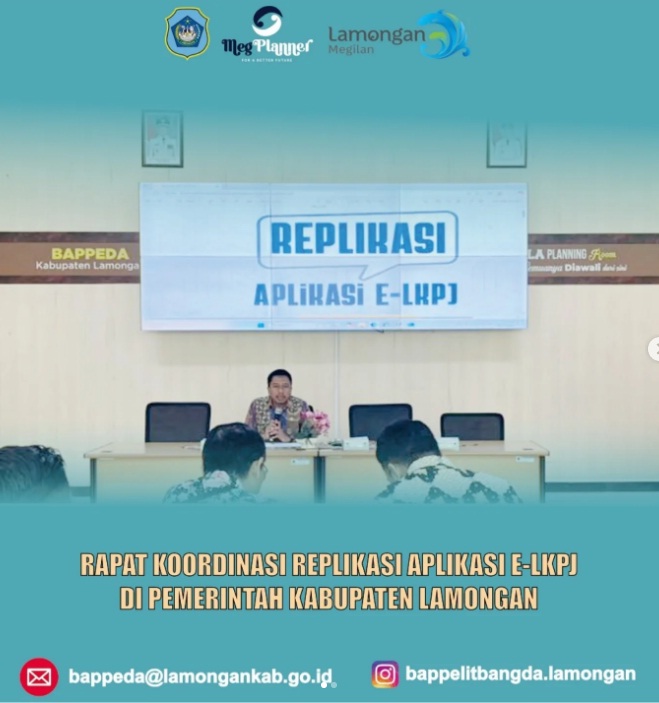 Foto: Bappelitbangda Kabupaten Lamongan melaksanakan rapat koordinasi dengan agenda replikasi LKPJ