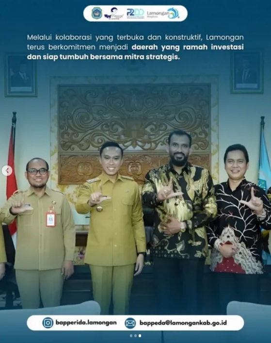 Foto: Audiensi CEO PT Rexline Engineering Indonesia, dibahas potensi kerja sama dan peluang investasi strategis di Kabupaten Lamongan