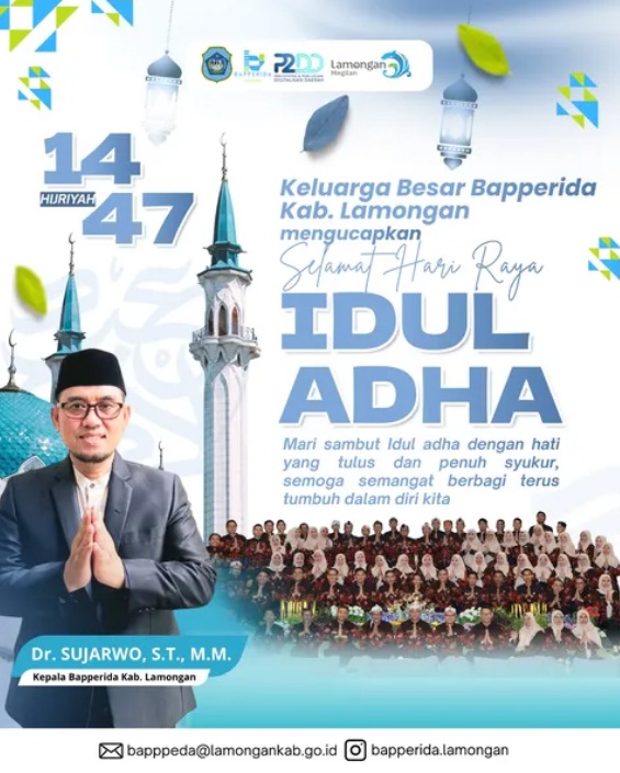 Foto: Keluarga Besar Bapperida Kab. Lamongan mengucapkan Selamat Hari Raya Idul Adha 1447 H.