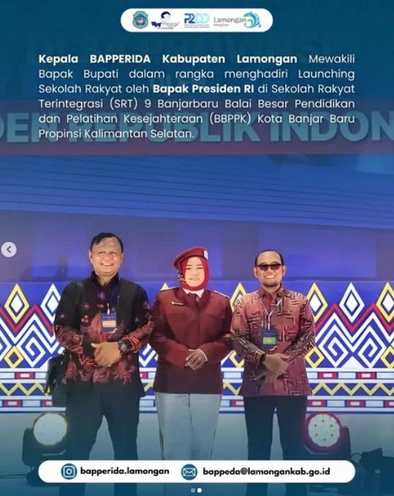 Foto: Kepala Bapperida Kabupaten Lamongan bersama Dinas Sosial Kabupaten Lamongan turut hadir secara langsung di Banjarbaru, Kalimantan Selatan