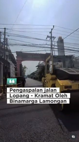 Foto: PENGASPALAN JALAN LOPANG-KRAMAT OLEH BINAMARGA LAMONGAN