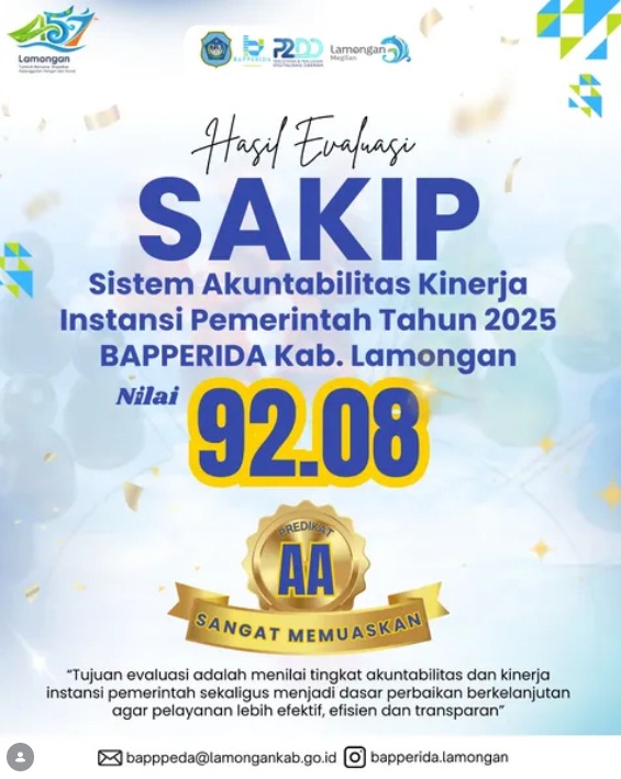 Foto: Hasil Evaluasi SAKIP (Sistem Akuntabilitas Kinerja Instansi Pemerintah) Tahun 2025