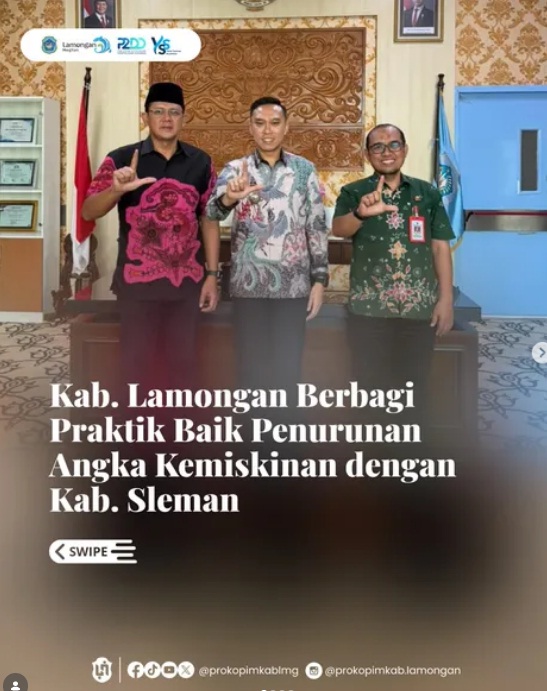 Foto: Kab. Lamongan Berbagi Praktik Baik Penurunan Angka Kemiskinan dengan Kab. Sleman