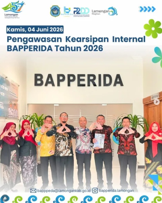 Foto: Pengawasan Kearsipan Internal Tahun 2026 di lingkungan Badan Perencanaan Pembangunan, Riset dan Inovasi Daerah Kabupaten Lamongan