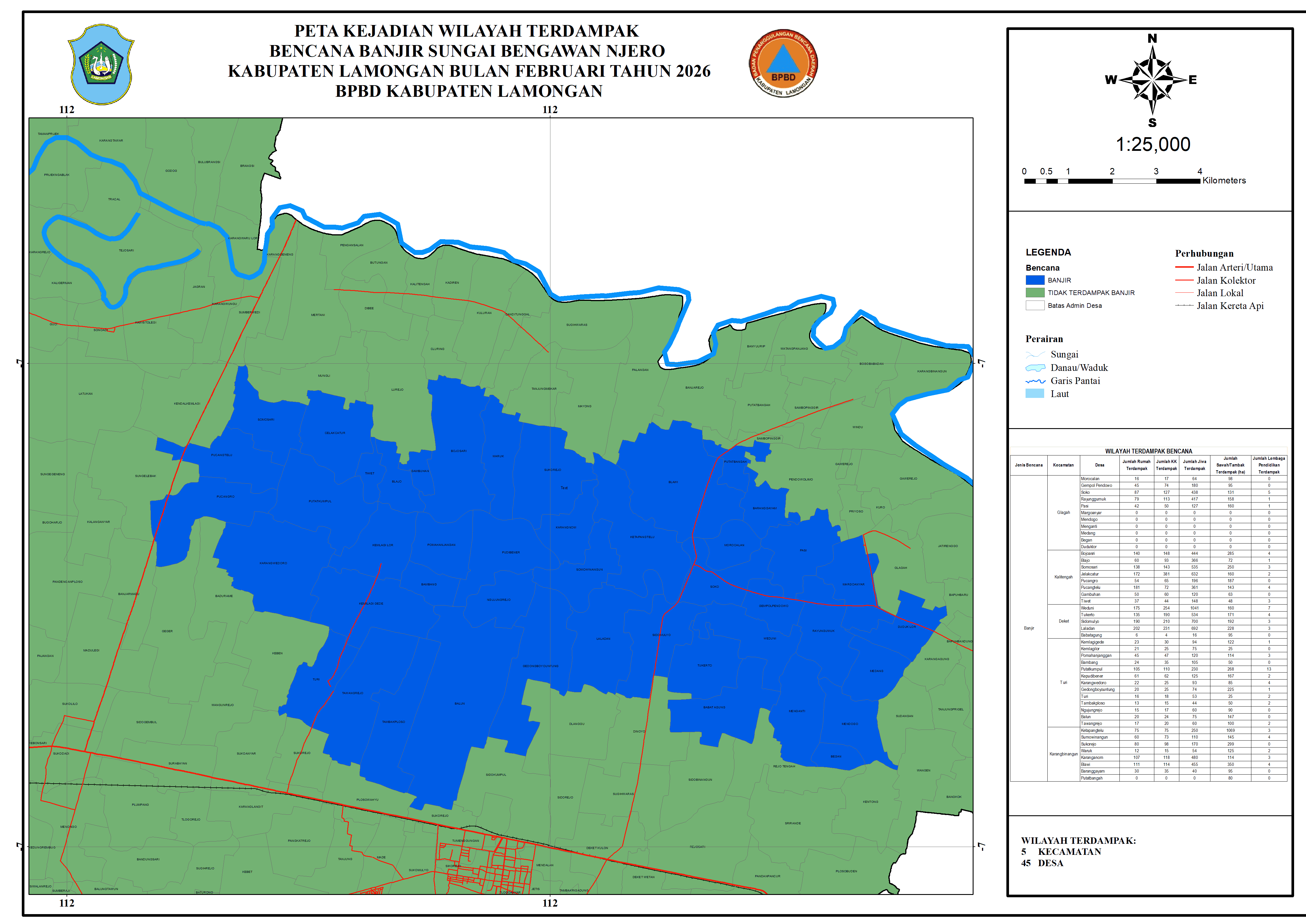 Foto: Wilayah Terdampak Banjir Bulan Februari 2026