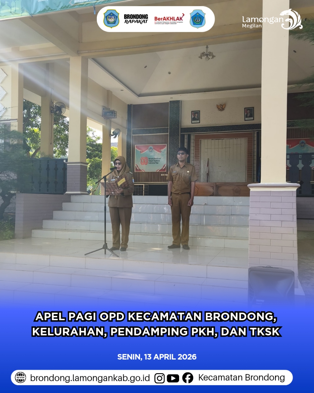 Foto: PENGUATAN DISIPLIN DAN EVALUASI KINERJA APARATUR MELALUI APEL PAGI RUTIN DI KECAMATAN BRONDONG KABUPATEN LAMONGAN