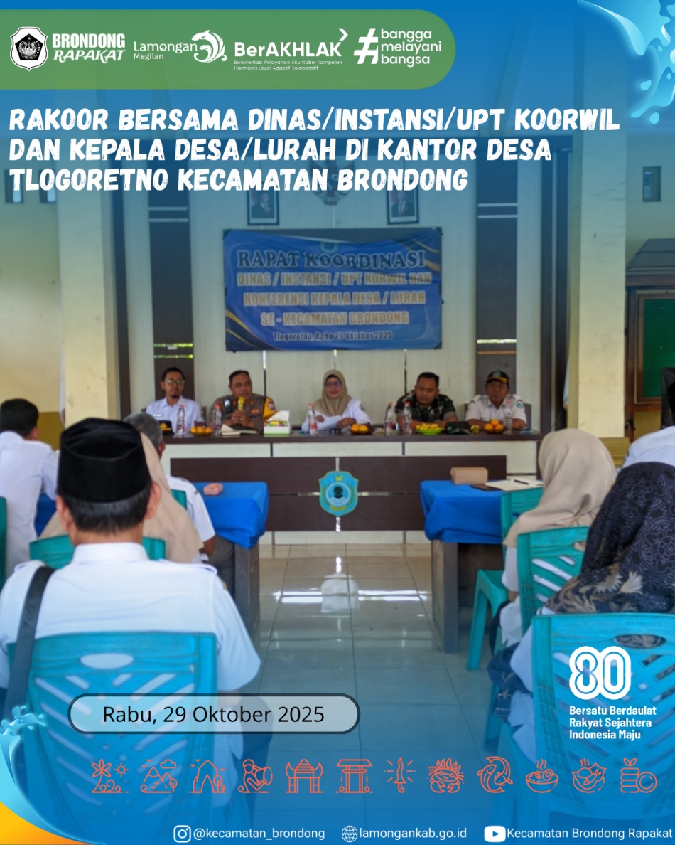 Foto: RAKOR BERSAMA DINAS, INSTANSI, DAN KEPALA DESA/LURAH DI KANTOR DESA TLOGORETNO KECAMATAN BRONDONG