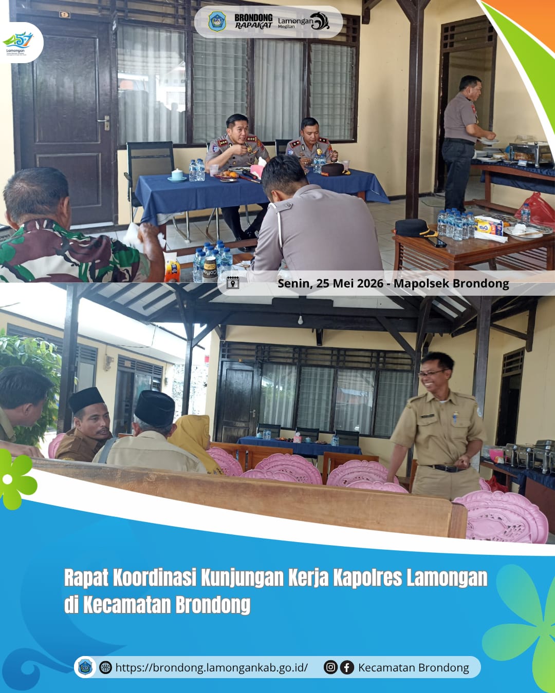 Foto: RAPAT KOORDINASI PERSIAPAN KUNJUNGAN KERJA KAPOLRES LAMONGAN DI WILAYAH KECAMATAN BRONDONG