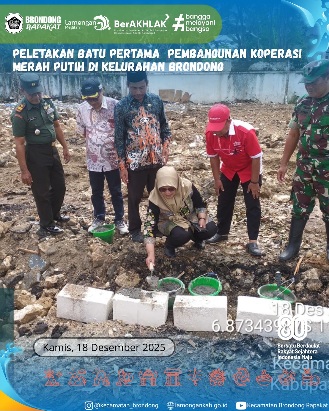 PELETAKAN BATU PERTAMA KOPERASI MERAH PUTIH, LANGKAH AWAL PENGUATAN EKONOMI MASYARAKAT BRONDONG