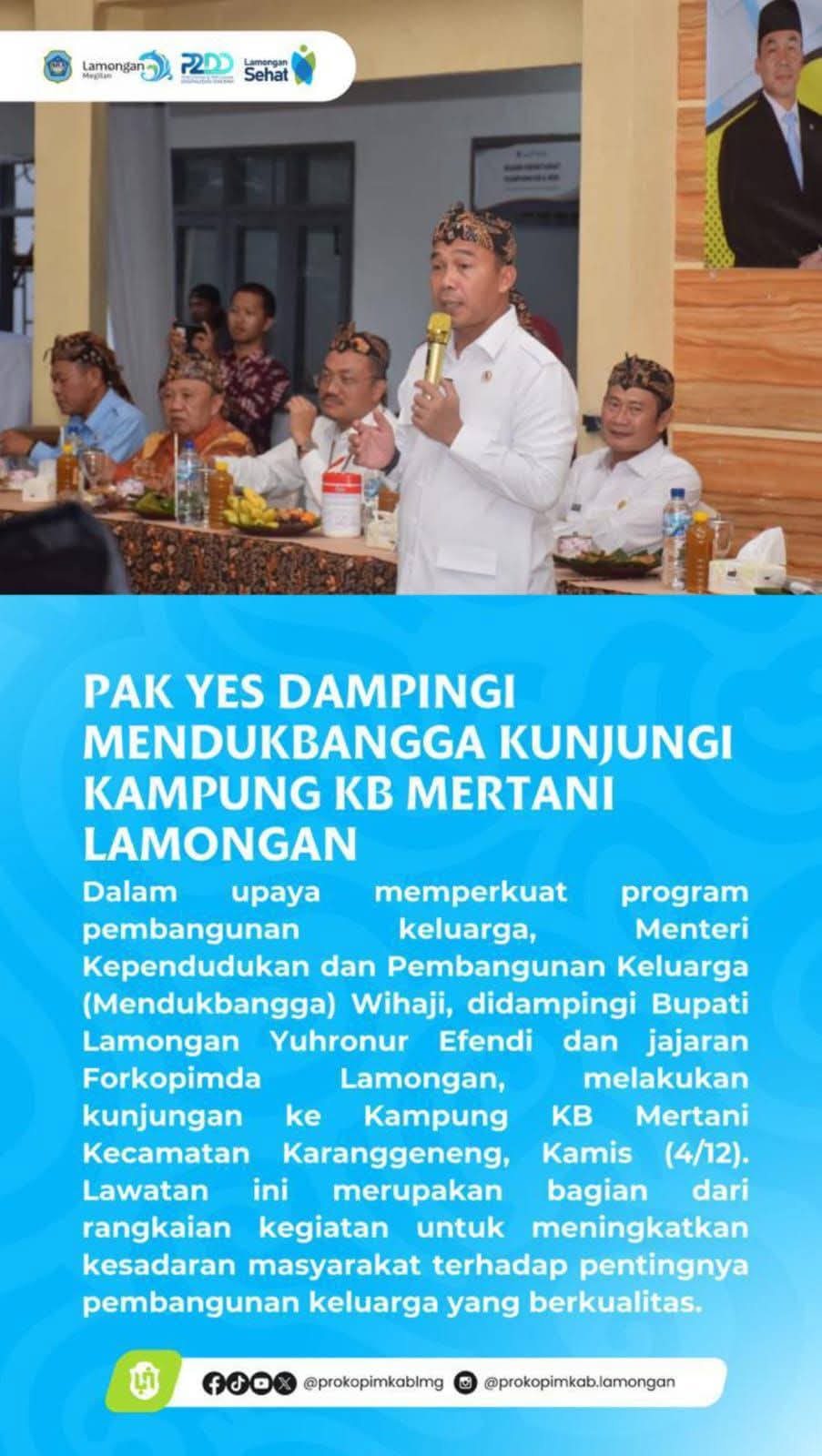 Kunjungan Kerja Mendukbangda Republik Indonesia di Desa Mertani Kecamatan Karanggeneng Kabupaten ...