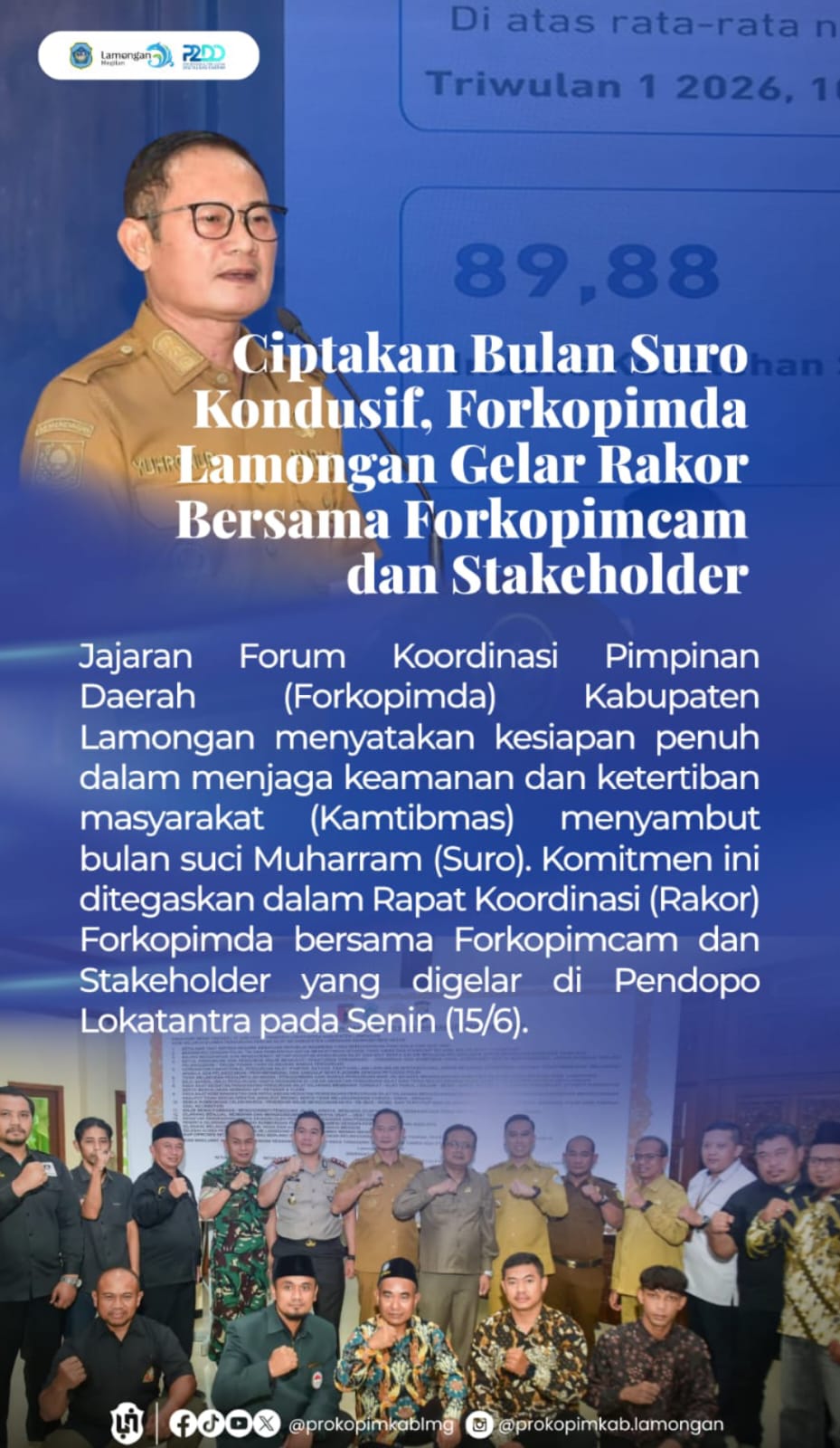 Foto: RAPAT KOORDINASI FORKOPIMDA, FORKOPIMCAM DAN STAKEHOLDER KABUPATEN LAMONGAN