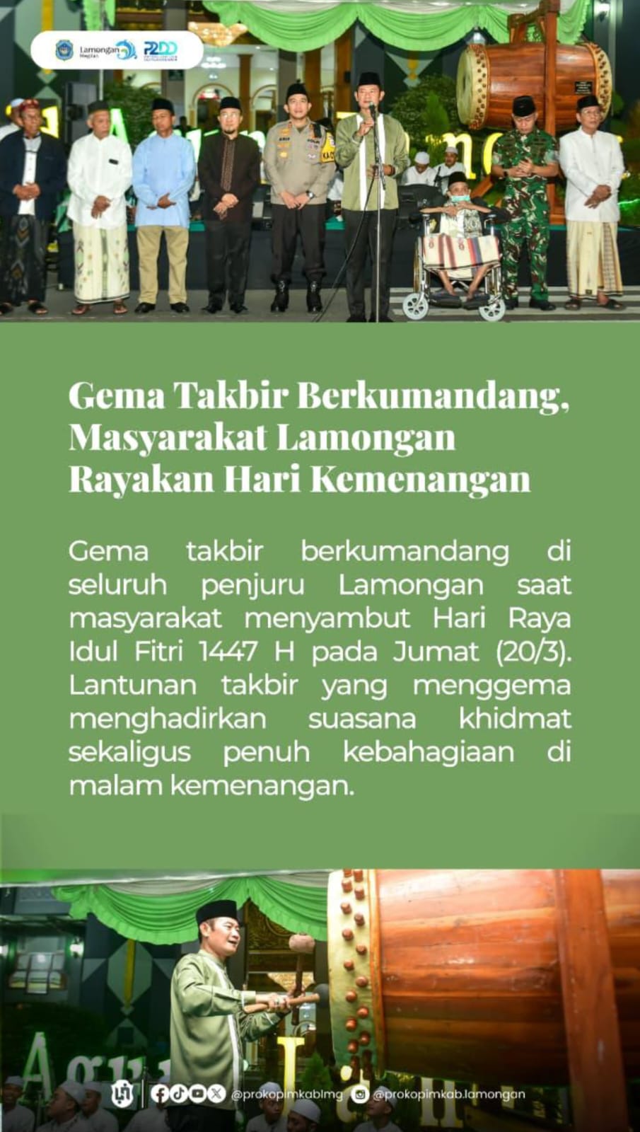 Foto: GEMA TAKBIR BERKUMANDANG, LAMONGAN RAYAKAN HARI KEMENANGAN