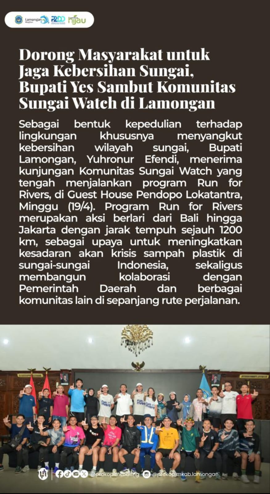 Foto: PROGRAM KUNJUNGAN RUN FOR RIVERS KOMUNITAS SUNGAI WATCH