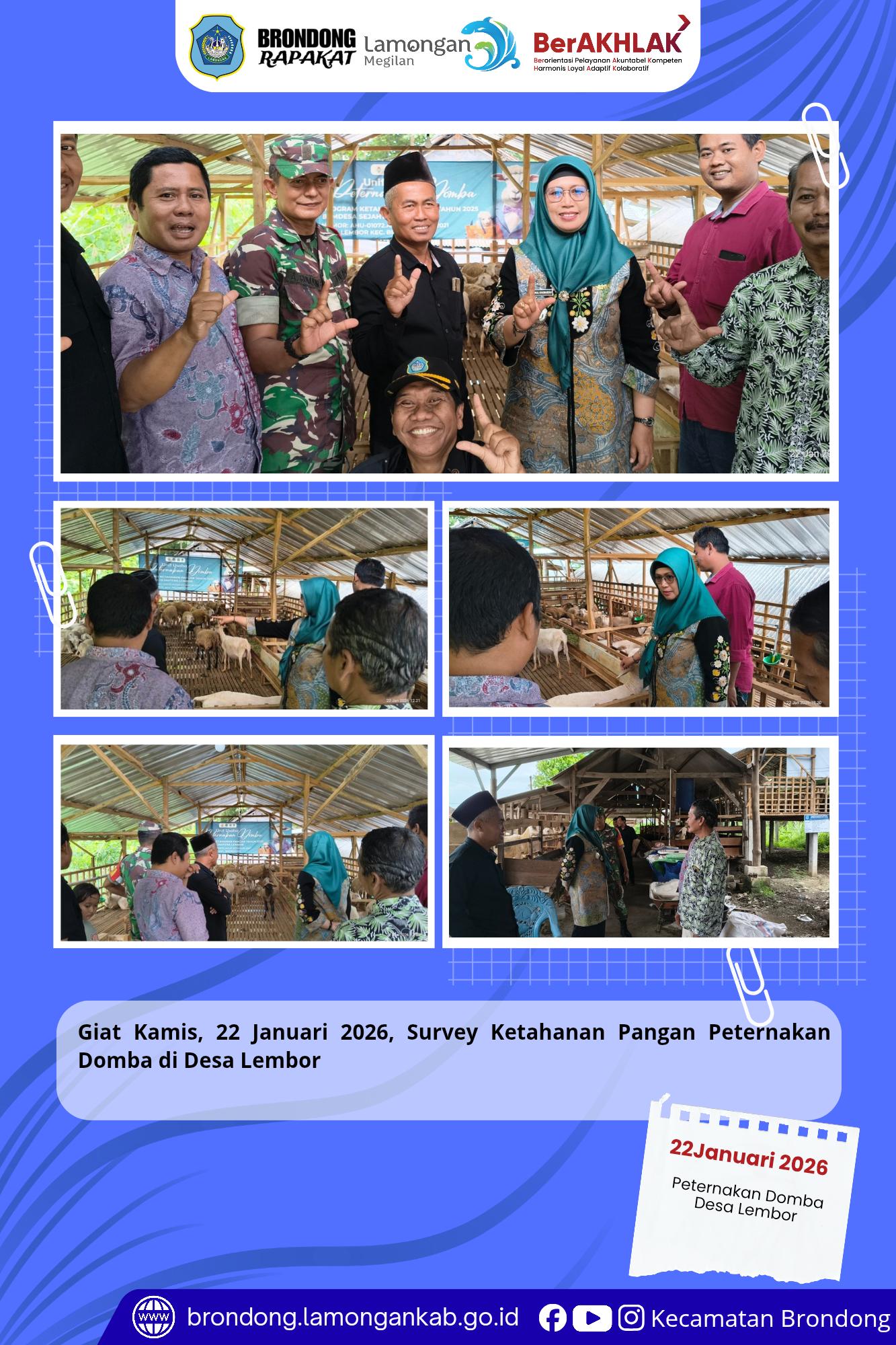Foto: IBU CAMAT BRONDONG TINJAU KETAHANAN PANGAN MELALUI PETERNAKAN DOMBA DI DESA LEMBOR
