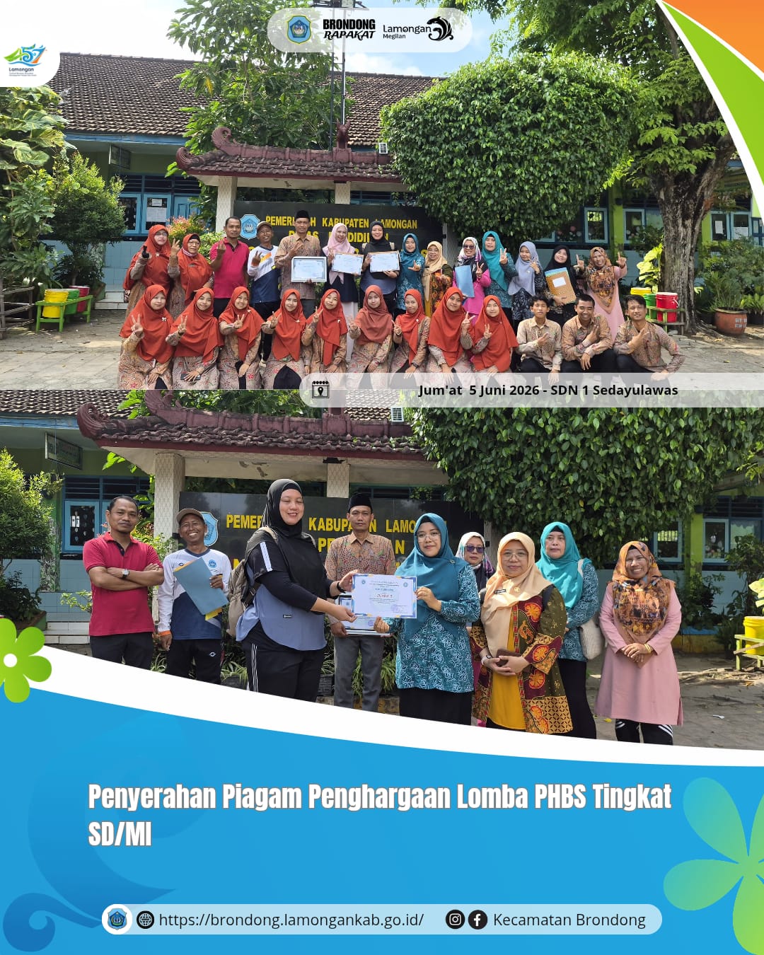 Foto: PENYERAHAN PIAGAM LOMBA PHBS TINGKAT SD/MI