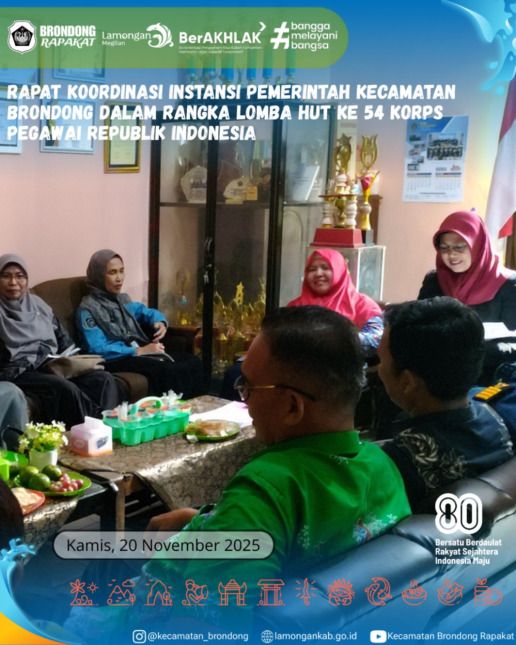 Foto: RAPAT KOORDINASI INSTANSI PEMERINTAH KECAMATAN BRONDONG DALAM RANGKA LOMBA HUT KE-54 KORPRI