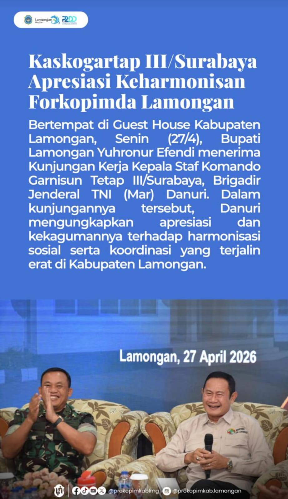 Foto: KUNJUNGAN KERJA KASKOGARTAP III / SURABAYA DI LAMONGAN