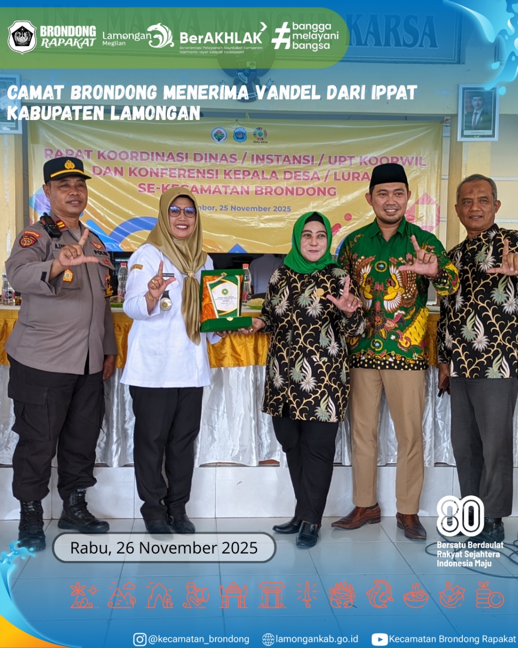 Foto: PENERIMAAN VANDEL APRESIASI CAMAT BRONDONG DARI IPPAT KABUPATEN LAMONGAN DI DESA LEMBOR