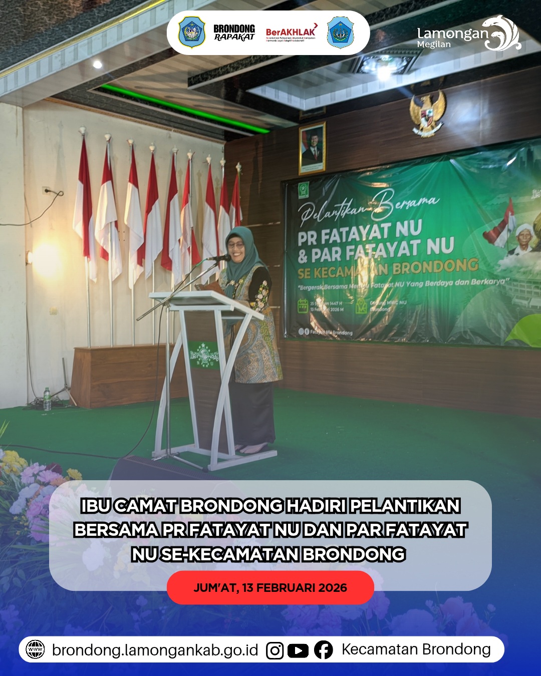 Foto: IBU CAMAT BRONDONG HADIRI PELANTIKAN BERSAMA PR DAN PAR FATAYAT NU SE-KECAMATAN BRONDONG