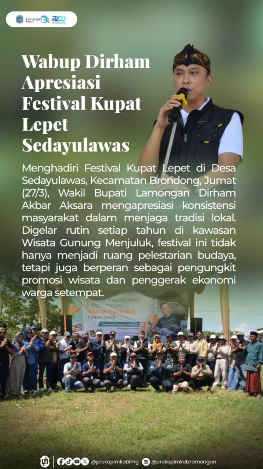 Foto: APRESIASI FESTIVAL KUPAT LEPET SEDAYULAWAS