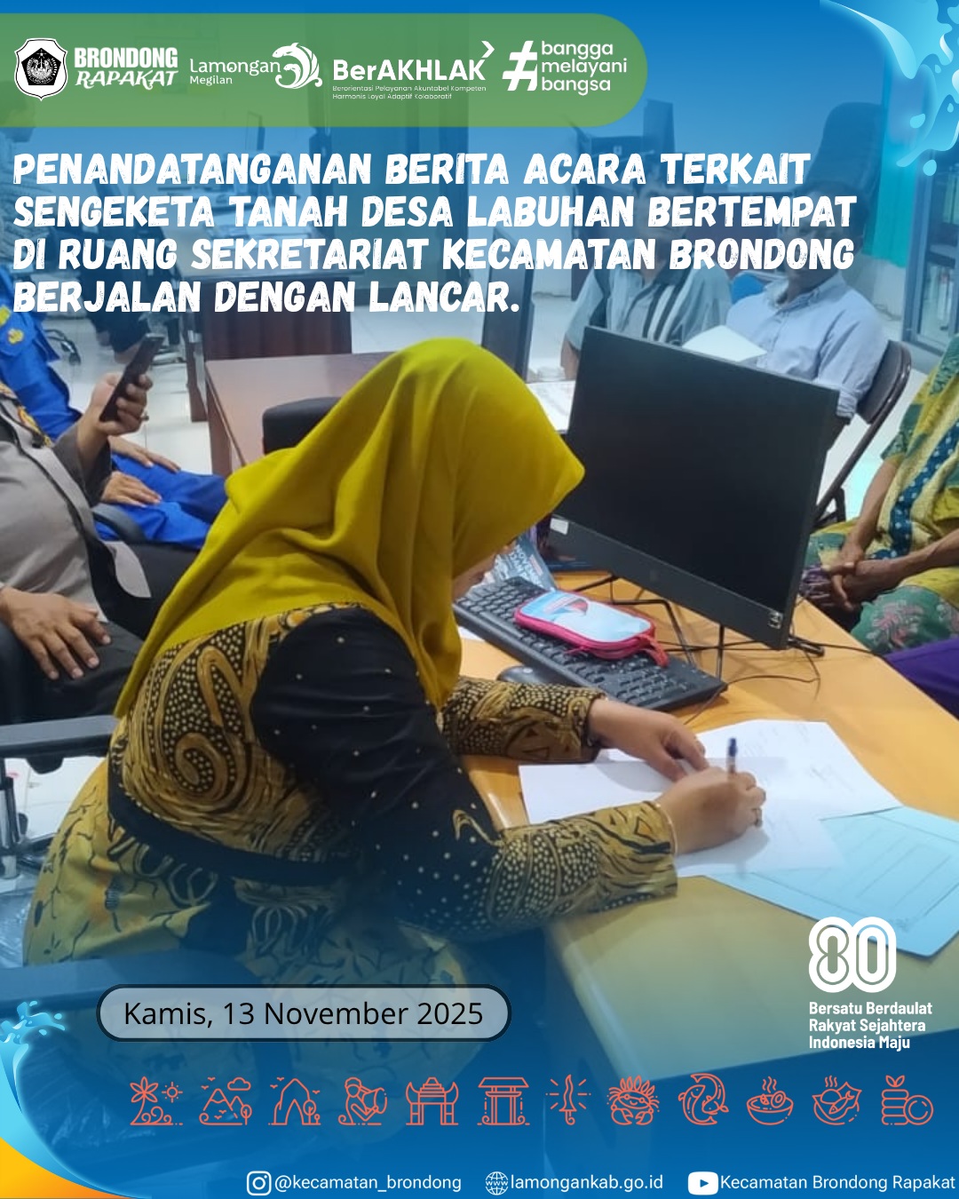 Foto: PENANDATANGANAN BERITA ACARA SENGKETA TANAH DESA LABUHAN