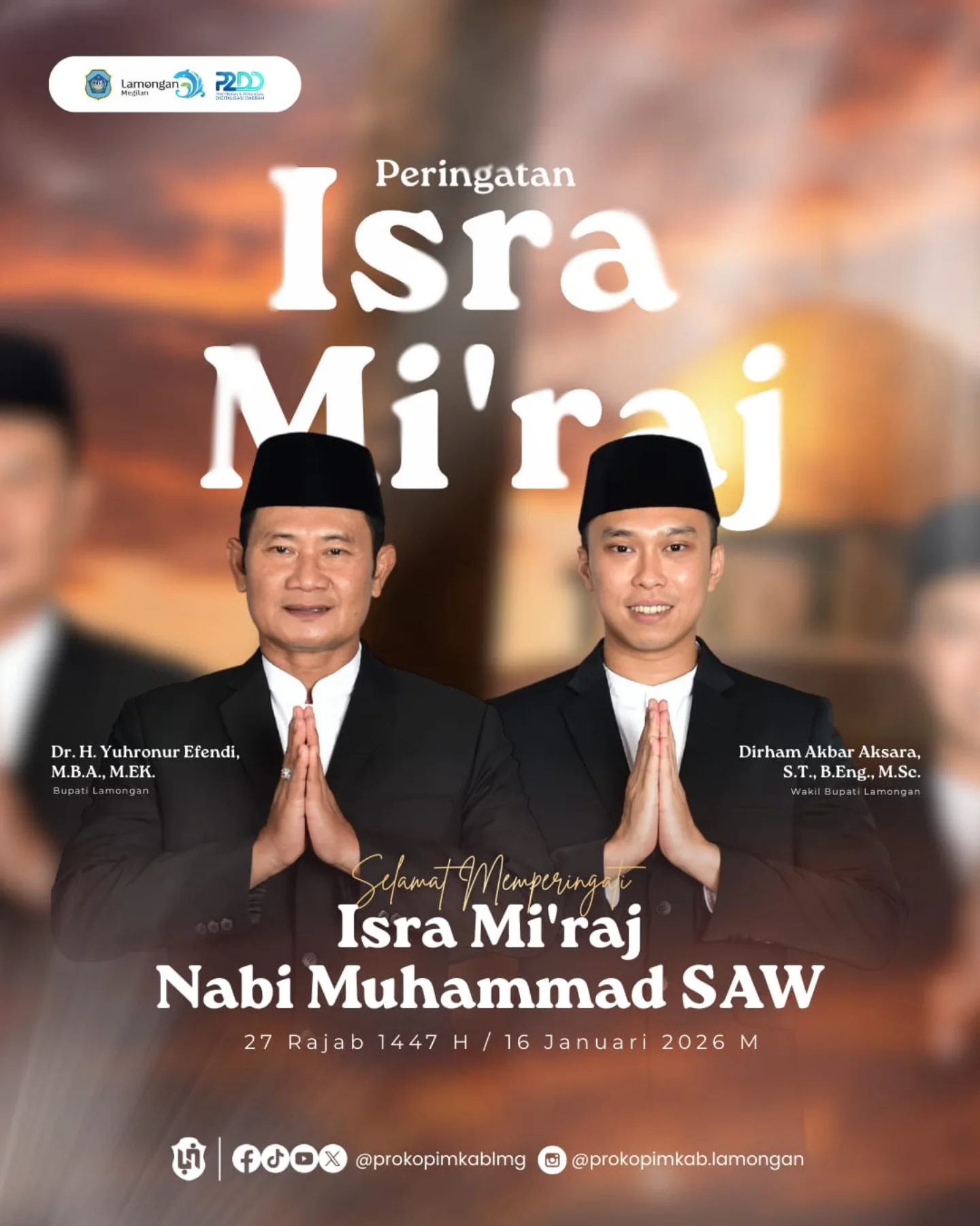 Foto: ISRA MI'RAJ BUPATI DAN WAKIL BUPATI LAMONGAN