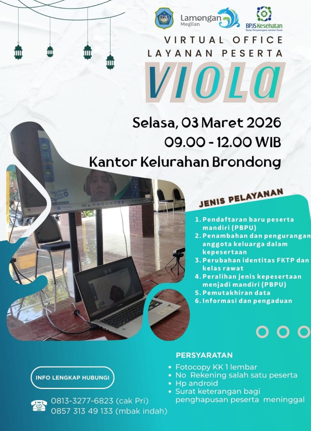 Foto: LAYANAN PESERTA VIOLA BPJS KESEHATAN HADIR DI KELURAHAN BRONDONG, PERMUDAH URUSAN WARGA