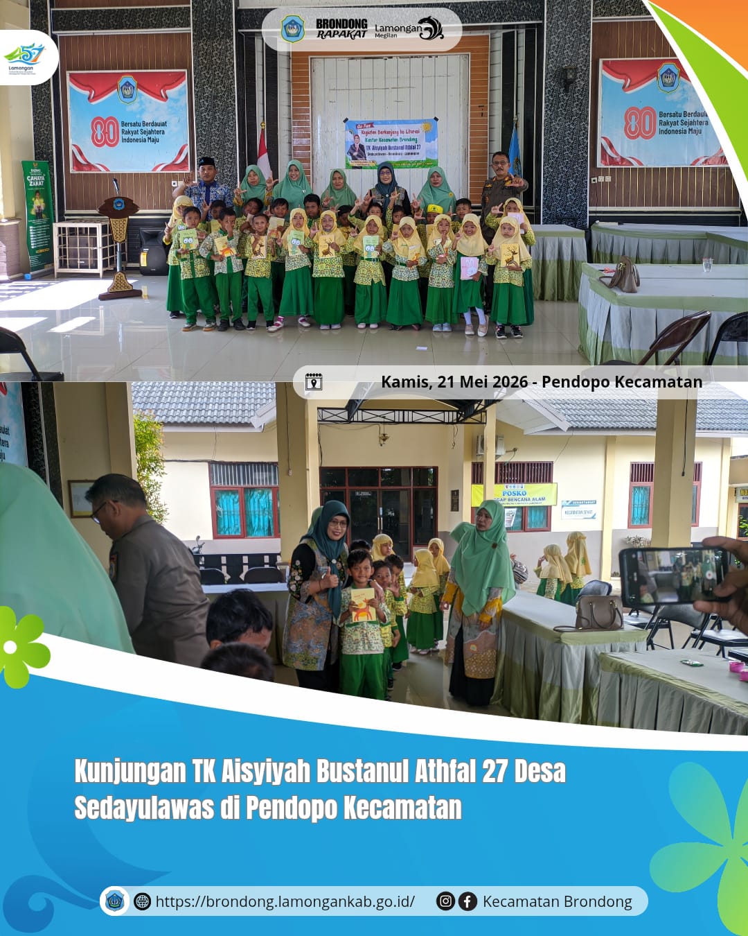 Foto: KUNJUNGAN LITERASI TK AISYIYAH BUSTANUL ATHFAL 27 DI KECAMATAN BRONDONG DALAM RANGKA PENGENALAN MALL PELAYANAN PUBLIK