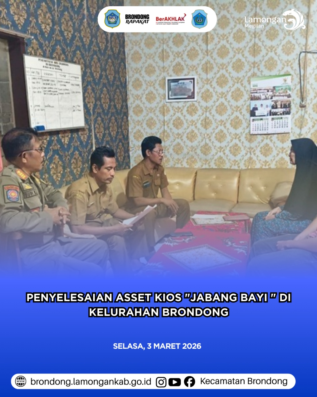 Foto: KOORDINASI PENYELESAIAN ASET KIOS “JABANG BAYI” OLEH TRANTIBUM KECAMATAN BRONDONG