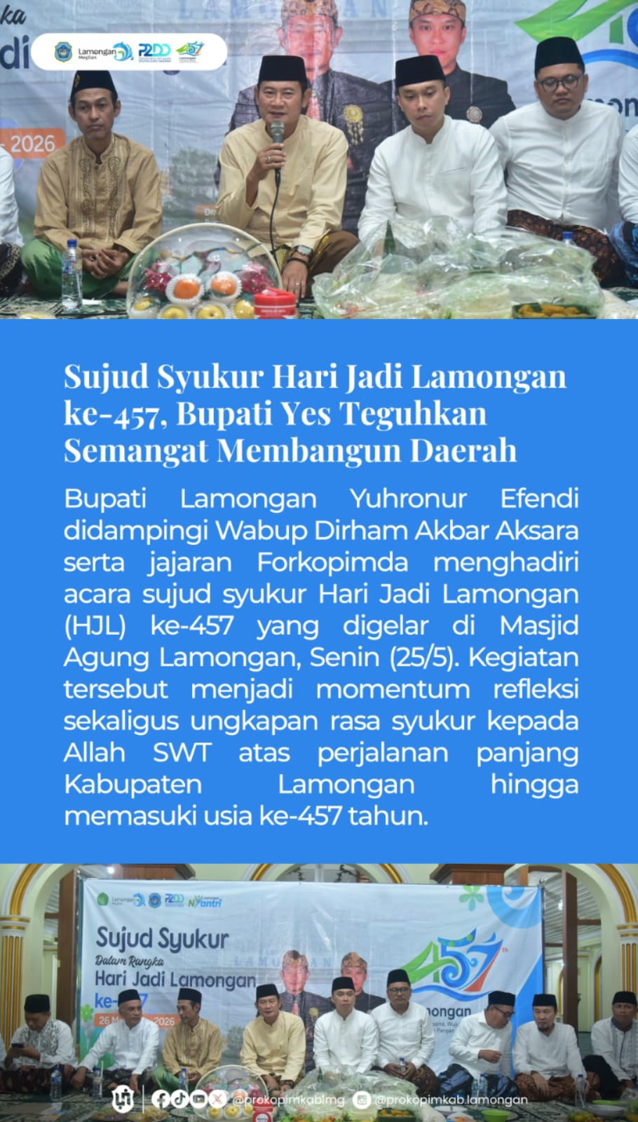 Foto: SUJUD SYUKUR DALAM RANGKA HJL KE 457
