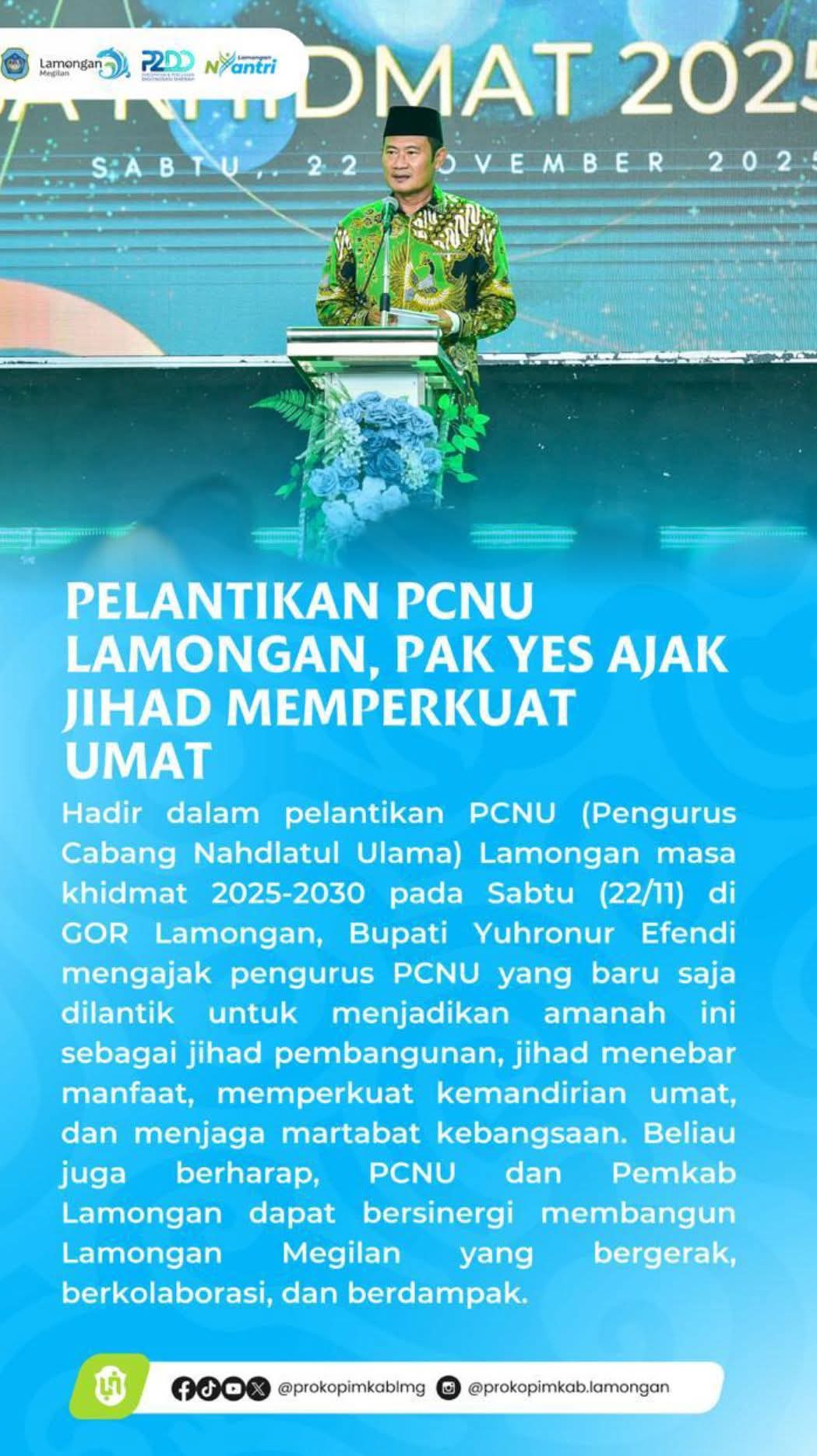 Foto: JIHAD MEMPERKUAT UMAT, PELANTIKAN PCNU LAMONGAN