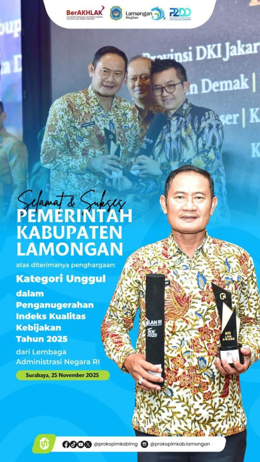 Foto: LAMONGAN TERIMA PENGHARGAAN KATEGORI UNGGUL?