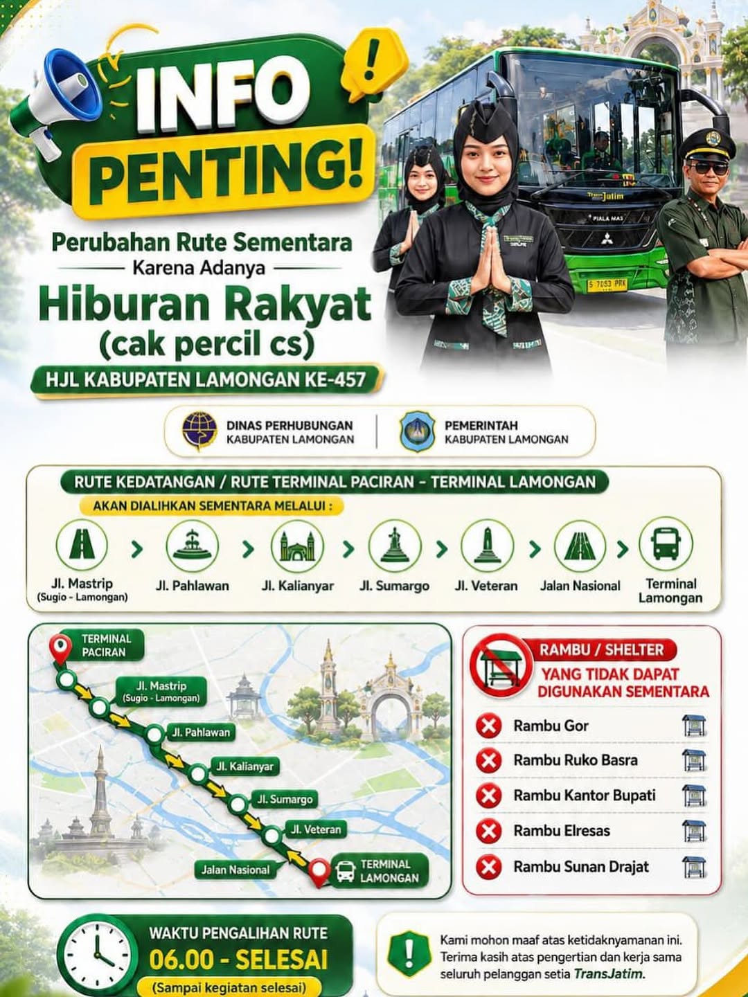 Foto: INFO PENGALIHAN ARUS TRANS JATIM KORIDOR VII