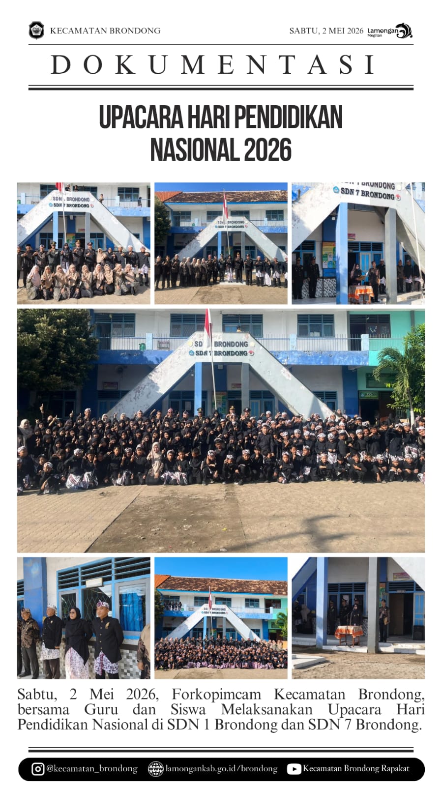 Foto: UPACARA PERINGATAN HARI PENDIDIKAN NASIONAL TAHUN 2026 DI KECAMATAN BRONDONG KABUPATEN LAMONGAN