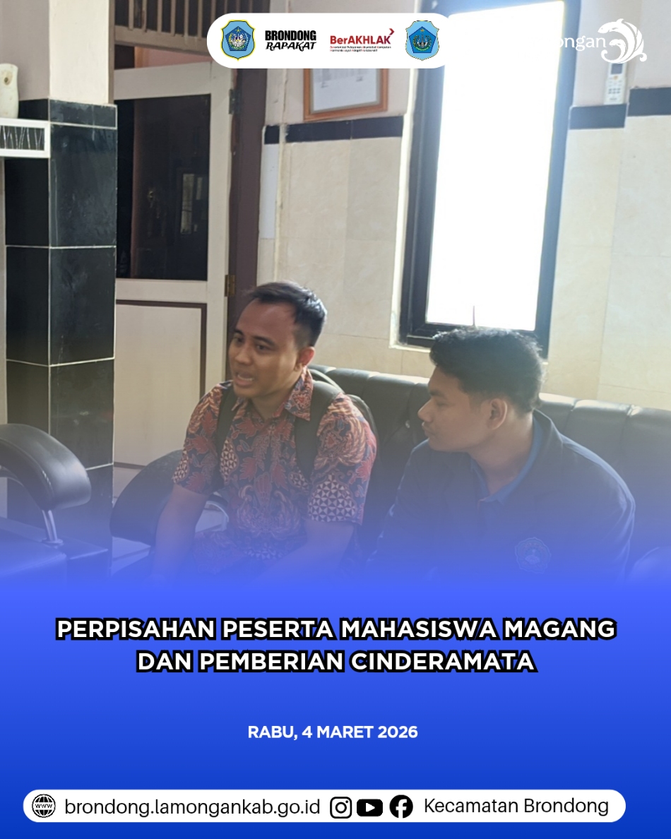 Foto: PERPISAHAN HANGAT MAHASISWA MAGANG UNISLA DI KANTOR KECAMATAN BRONDONG