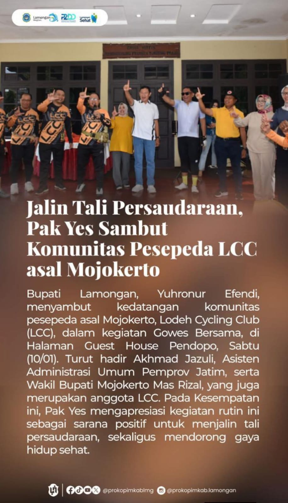 Foto: JALIN PERSAUDARAAN DENGAN KOMUNITAS PESEPEDA LCC MOJOKERTO