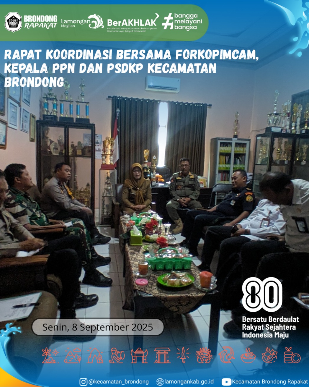 Foto: RAPAT KOORDINASI FORKOPIMCAM, PPN, DAN PSDKP KECAMATAN BRONDONG BAHAS PP NOMOR 28 TAHUN 2025