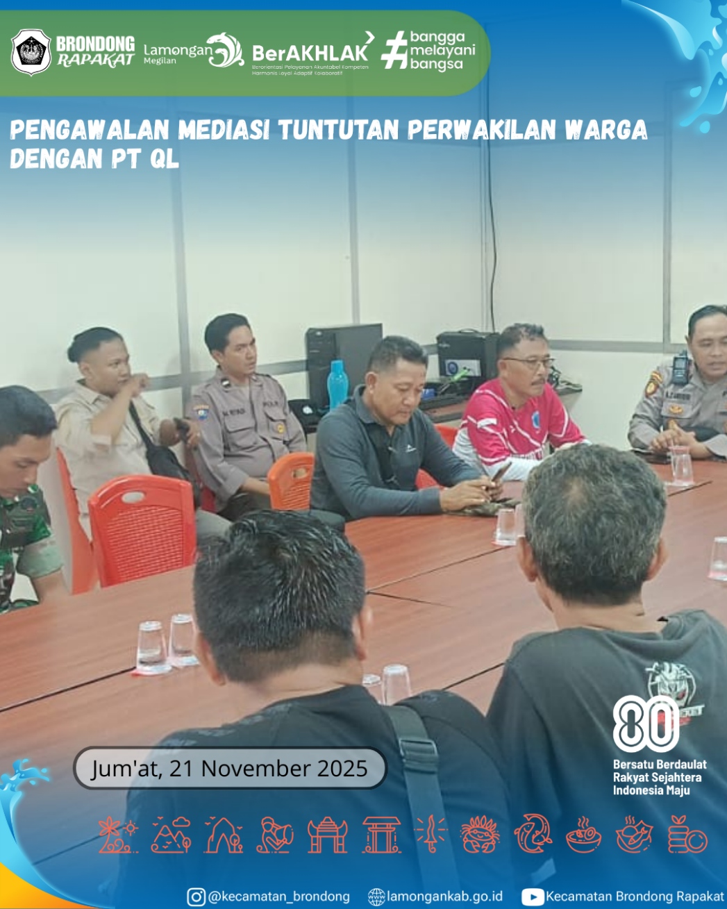 Foto: PENGAWALAN MEDIASI TUNTUTAN WARGA DAN PT QL OLEH TRANTIBUN DAN FORKOPIMCAM