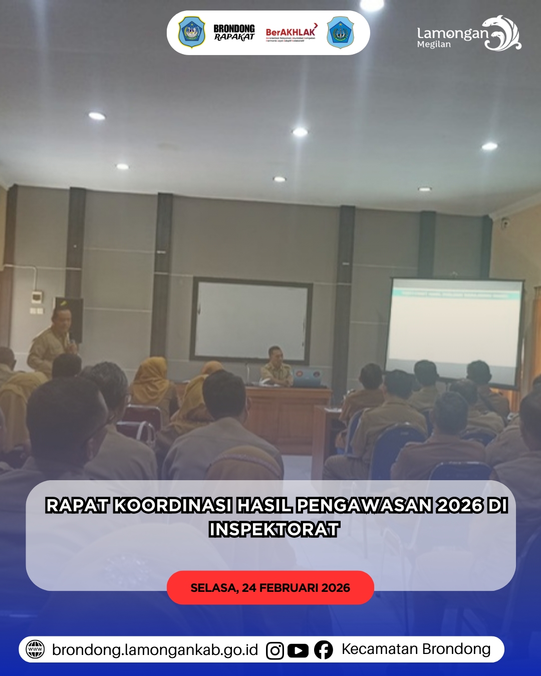 Foto: RAPAT KOORDINASI HASIL PENGAWASAN INSPEKTORAT KABUPATEN LAMONGAN TAHUN 2026 PERKUAT TATA KELOLA PEMERINTAHAN